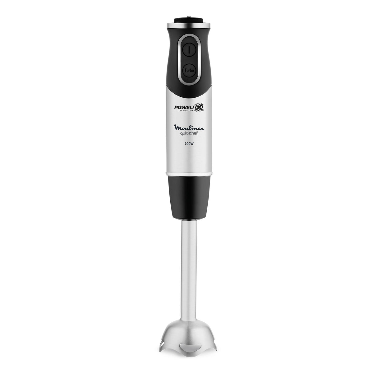 Quickchef 3 en 1, Pied mixeur, Lames powelix, 10 vitesses, Accessoires mini hachoir et fouet, Noir et métal - image 2