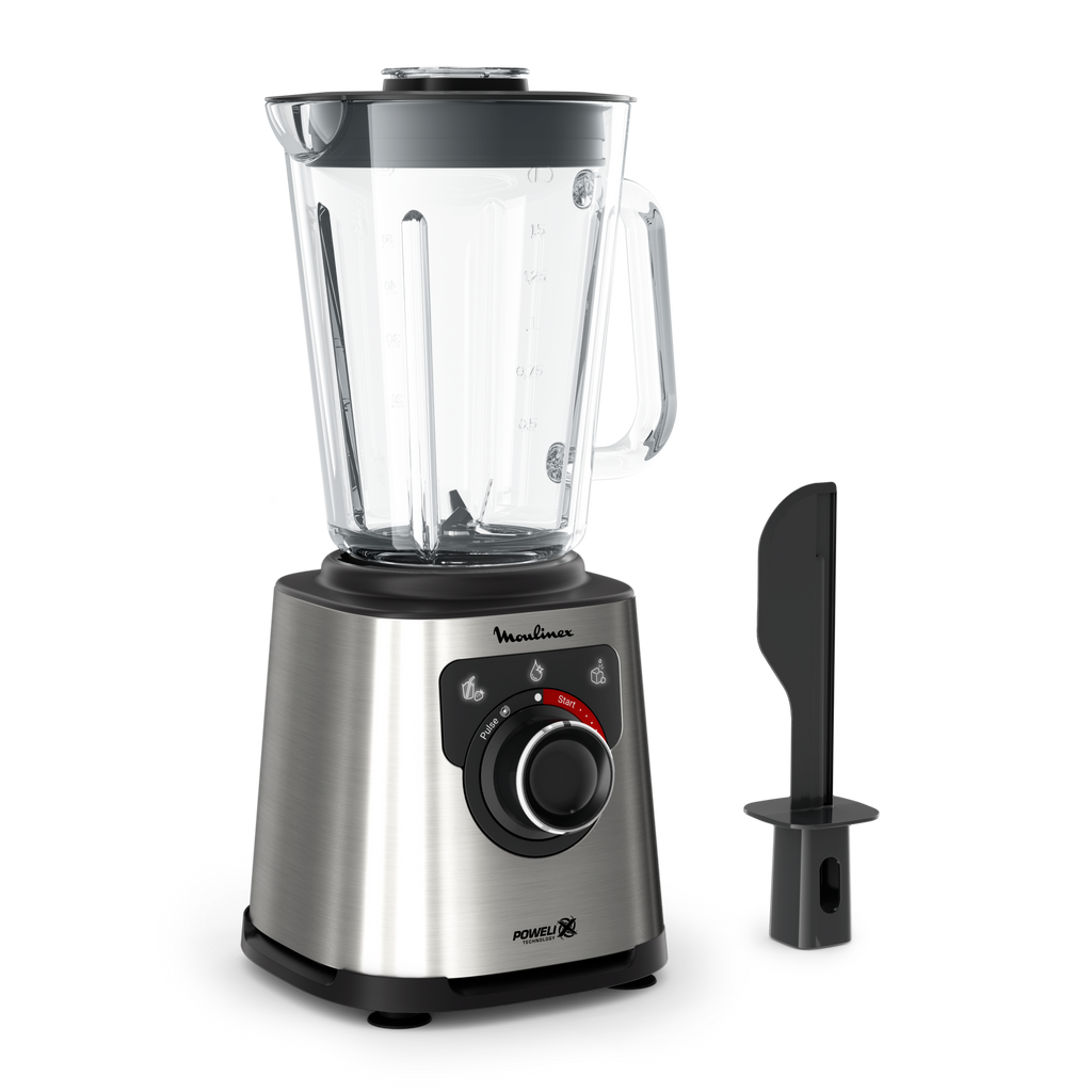 RECONDITIONNÉ PerfectMix +, Blender haute performance,  Lames powelix, Bol en verre de 2L, 1200W , Noir et métal - image 1