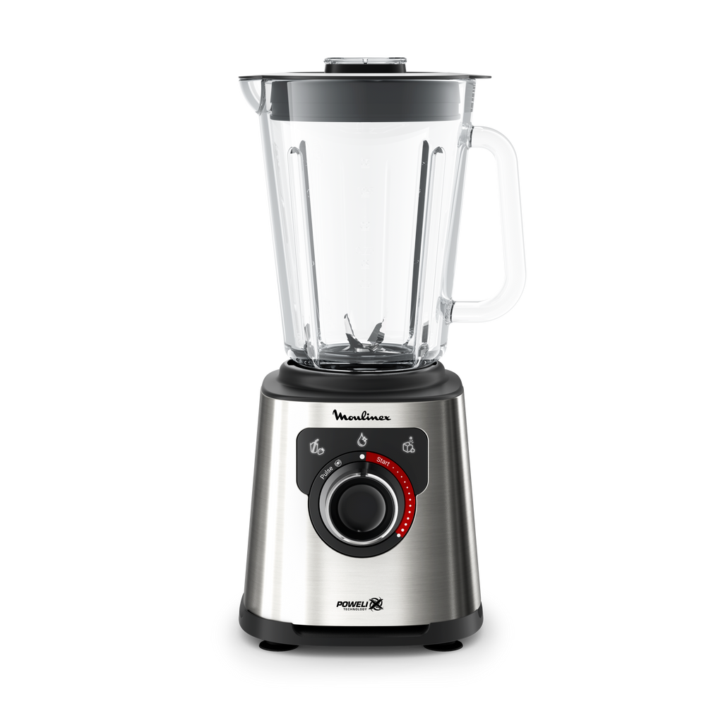RECONDITIONNÉ PerfectMix +, Blender haute performance,  Lames powelix, Bol en verre de 2L, 1200W , Noir et métal - image 2