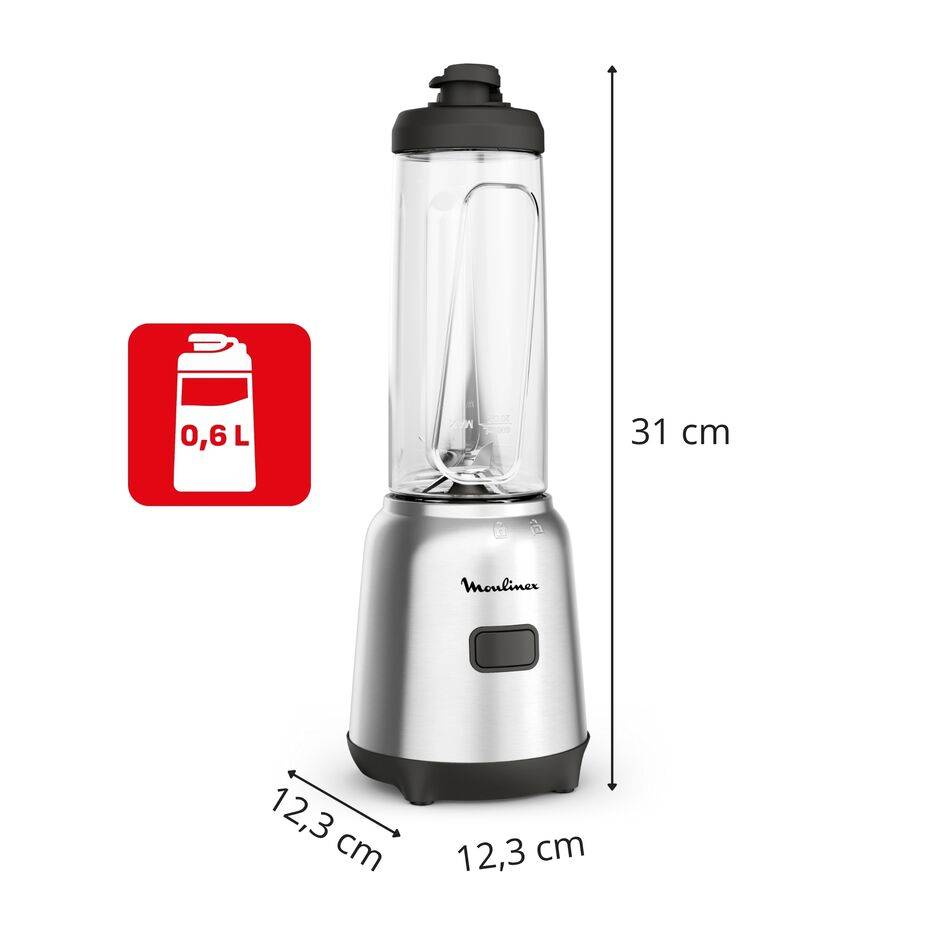 Mix & Move Mini Blender, Bol plastique tritan 0.8L, 300W, 1 vitesse, 4 lames - image 3