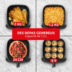 Easy Fry Compact, Air fryer, Capacité XL 7,5 L, Façade amovible, Genius system, Design compact, moule, gris - image 3