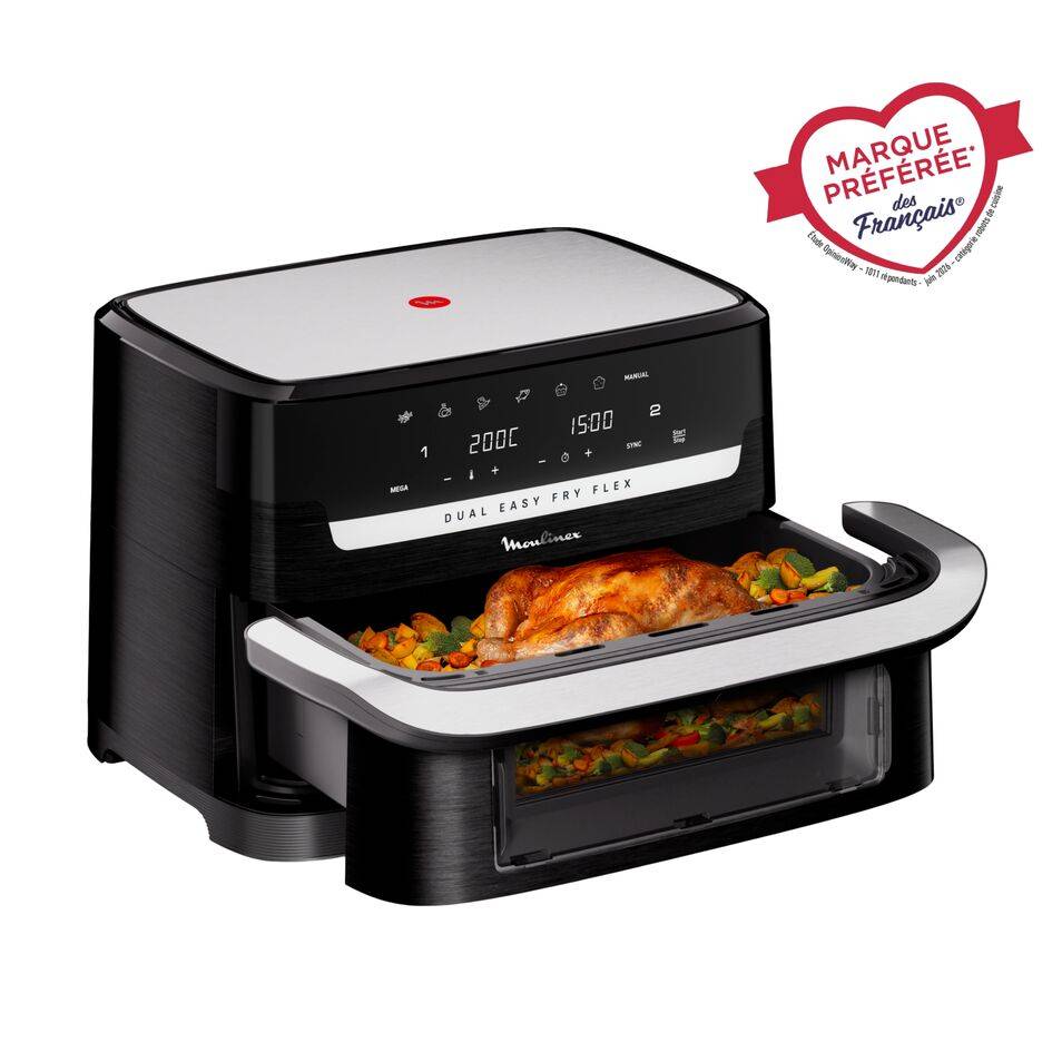 Dual Easy Fry Flex, 9L, Air fryer, Noir - image 2