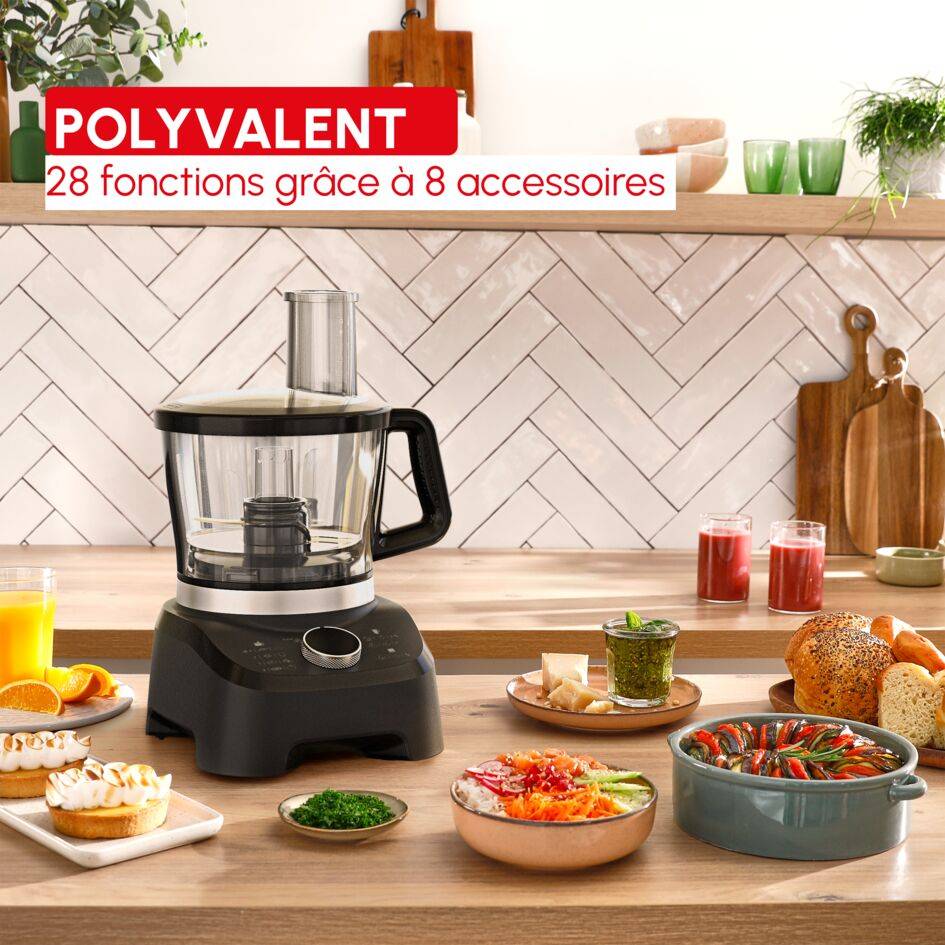 Double Force, Robot multifonction, 1 000 W, 28 fonctions, 8 accessoires, Noir - image 3