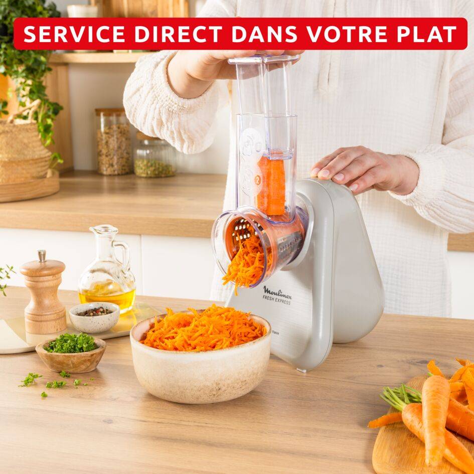 Fresh Express, Découpe-légumes électrique, Service direct dans le plat, 3 cônes, Écru - image 3