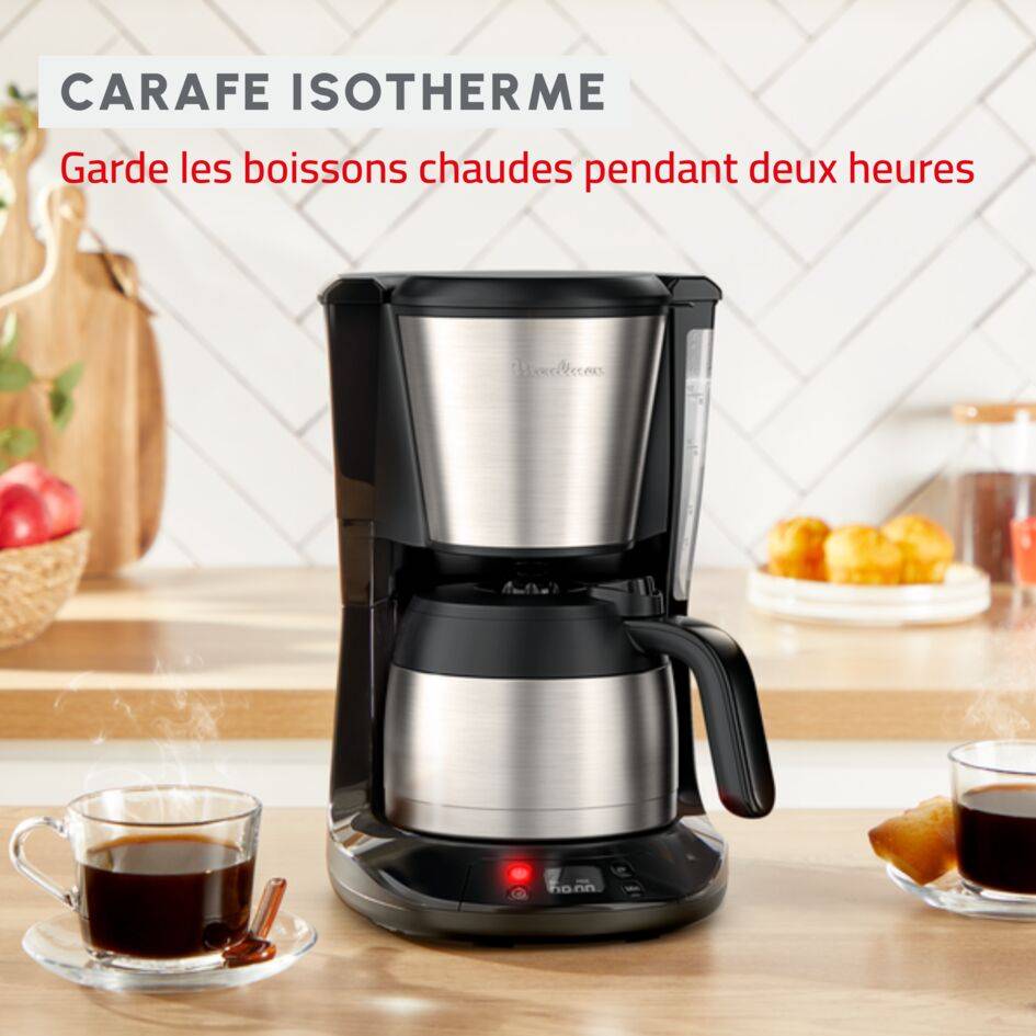 Cafetière filtre, Subito, Programmable, Verseuse isotherme, 12 tasses, Inox - image 3