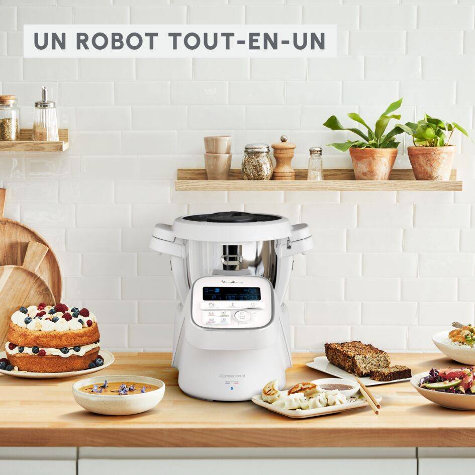 I-Companion, Robot cuiseur, 14 fonctions, Connecté, Capacité XL 10 personnes, Blanc, Fabriqué en France - image 3