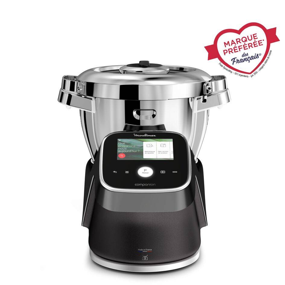 I-Companion Touch Pro, Robot cuiseur, 18 fonctions, Connecté, Pesage intégré, Recettes sur l’Ecran, Capacité  XL 10 personnes, Noir, Fabriqué en France + découpe légumes - image 2