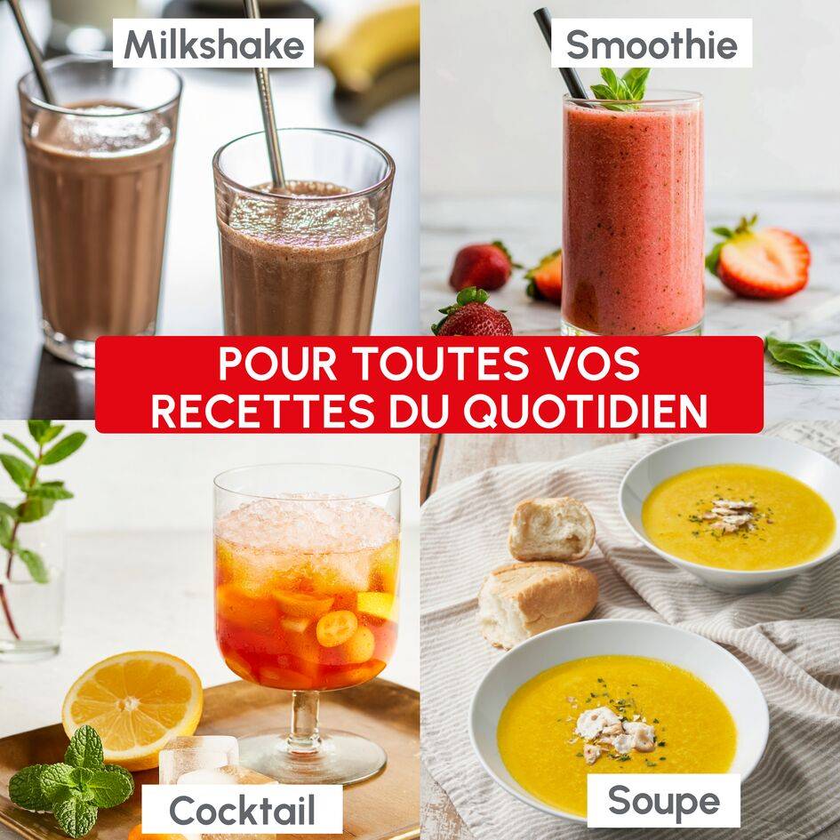 Blendforce, Blender, 800 W, Mixage rapide et homogène, Bol en verre 1,9 L - image 3