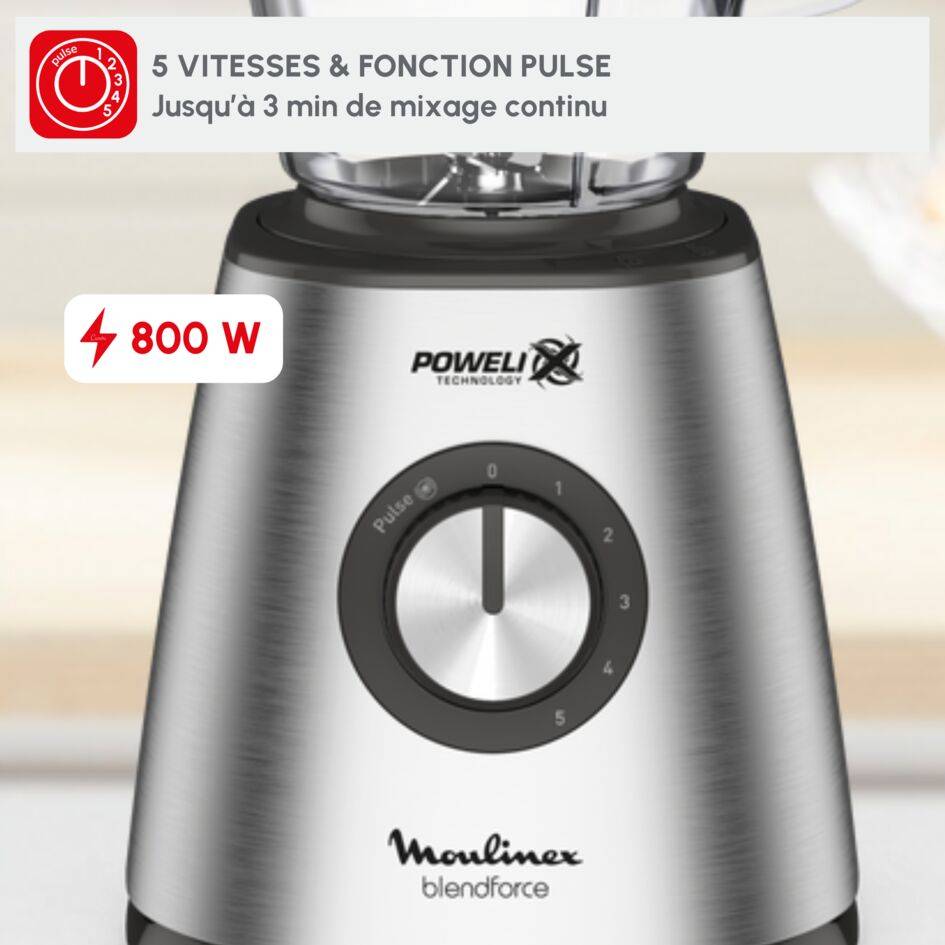 Blendforce 2, Blender, Bol verre 1.75L, 800W, 5 vitesses, 6 lames - image 3