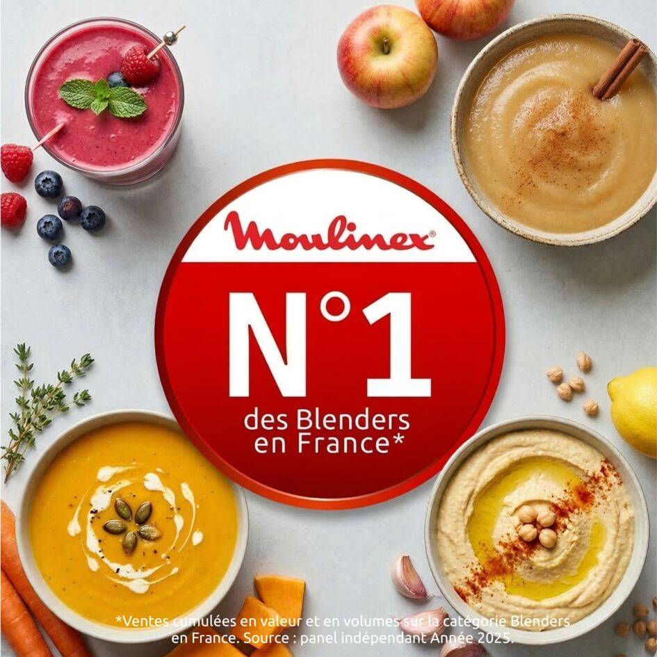 Blend Up, Blender mini, Bol tritan 0.85L, 1000W, 8 programmes, 6 lames, 2 gourdes - image 3