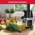 Juice & clean, Extracteur de jus, 2 filtres, 6 programmes, Nettoyage facile, Gris métal - image 3