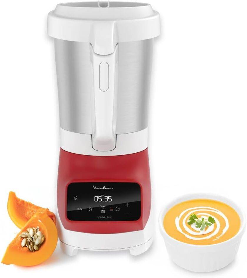 Soup&plus, Blender chauffant, 3 programmes automatiques, 1100W, Rouge - image 1